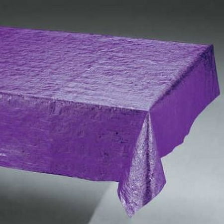 Metallic Purple Plastic Tablecloth