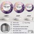 thumbnail image 4 of Designart "Ink Clouds of Purple and Gold Marble I" Fractals Purple Large Round Mirror - Round Bedroom Mirror Wall Décor - Modern Round Printed Mirror - 29" x 29", 4 of 6