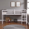 thumbnail image 2 of Tcbosik Twin Size Loft Bed, Wood Bed Frame with Ladder and Safety Guardrail, Easy Assembly, White, 2 of 9