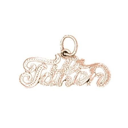 14K Rose Gold Saying Pendant - 13 mm