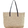 thumbnail image 1 of Bolso tejido de paja para mujer, bolso de hombro tejido hecho a mano de playa grande, bolso de paja, 1 of 5