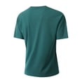 thumbnail image 6 of Krdevn Mens Shirts - Men's Summer Workout T Shirt Breathable Comfortable Stretch Fitness Tee Casual Striped Round Neck Short Sleeve Top,Mens Fall Shirts,Color:Green,Size:XXL, 6 of 9