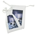 thumbnail image 2 of Nature Fabric Pouch Set of 2, Summer Storm Beginning with and Beams over the Rocky Coast Waves Mystic Image, Small Drawstring Bag for Toiletries Masks and Favors, 9" x 6", Grey Purple, by Ambesonne, 2 of 2