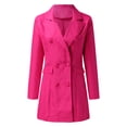 thumbnail image 2 of Aayomet Women's Blazer Suit Slim Fit Double Long Sleeve Lapel Jacket Top (Hot Pink, XXXL), 2 of 4