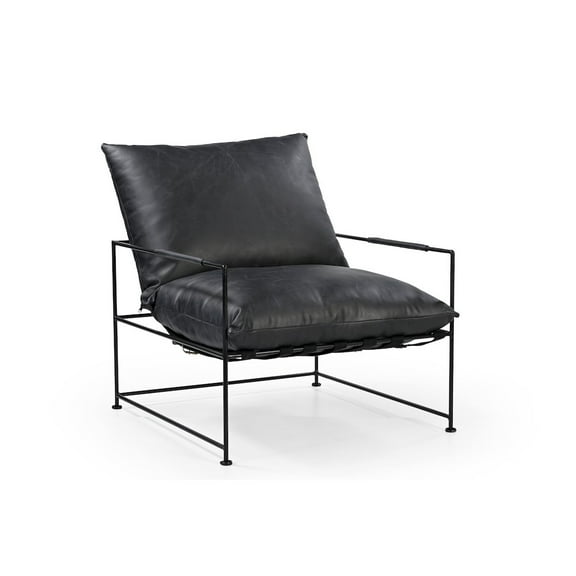 Taran Designs Kenneth Upholstered Metal Accent Chair in Black