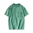 thumbnail image 4 of Hfnxid Big and Tall Men's Vintage Short Sleeve Shirt Solid Color Casual T-Shirt Fashion Crew Neck Tee with Pocket Green XXXXL, 4 of 6