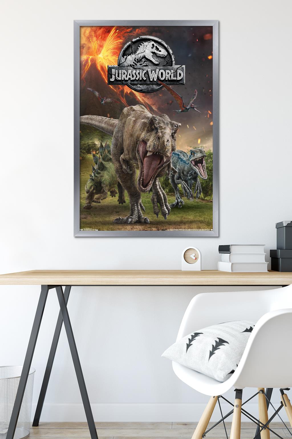 Jurassic World: Fallen Kingdom - Group Wall Poster, 22.375" x 34", Framed