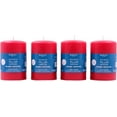 thumbnail image 2 of Hosley Red Pillar Candles, 4" High Set of 4, Hand-Poured, Long Clean Burning, 2 of 9