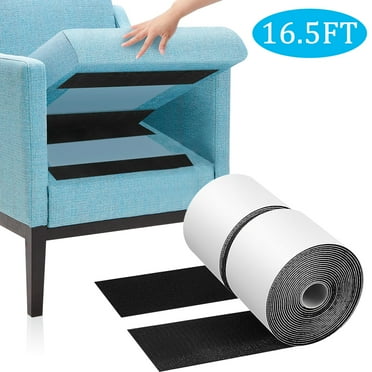 Hook and Loop Tape Adhesive Nylon Self Adhesive Heavy Duty Strips for Home 4.4"×16.5 ft Black