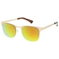 thumbnail image 2 of sunglassLA - Sleek Metal Horn Rimmed Sunglasses Semi Rimless Color Mirror Square Lens 48mm - 48mm, 2 of 4