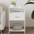 thumbnail image 4 of White Nightstand, Tall Nightstand with Drawer, 4 of 14