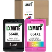NAIDE Remanufactured Ink Cartridge Replacement for HP 664XL 664 Black Tri-Color 2 Pack for DeskJet 1115 2136 3636 3836