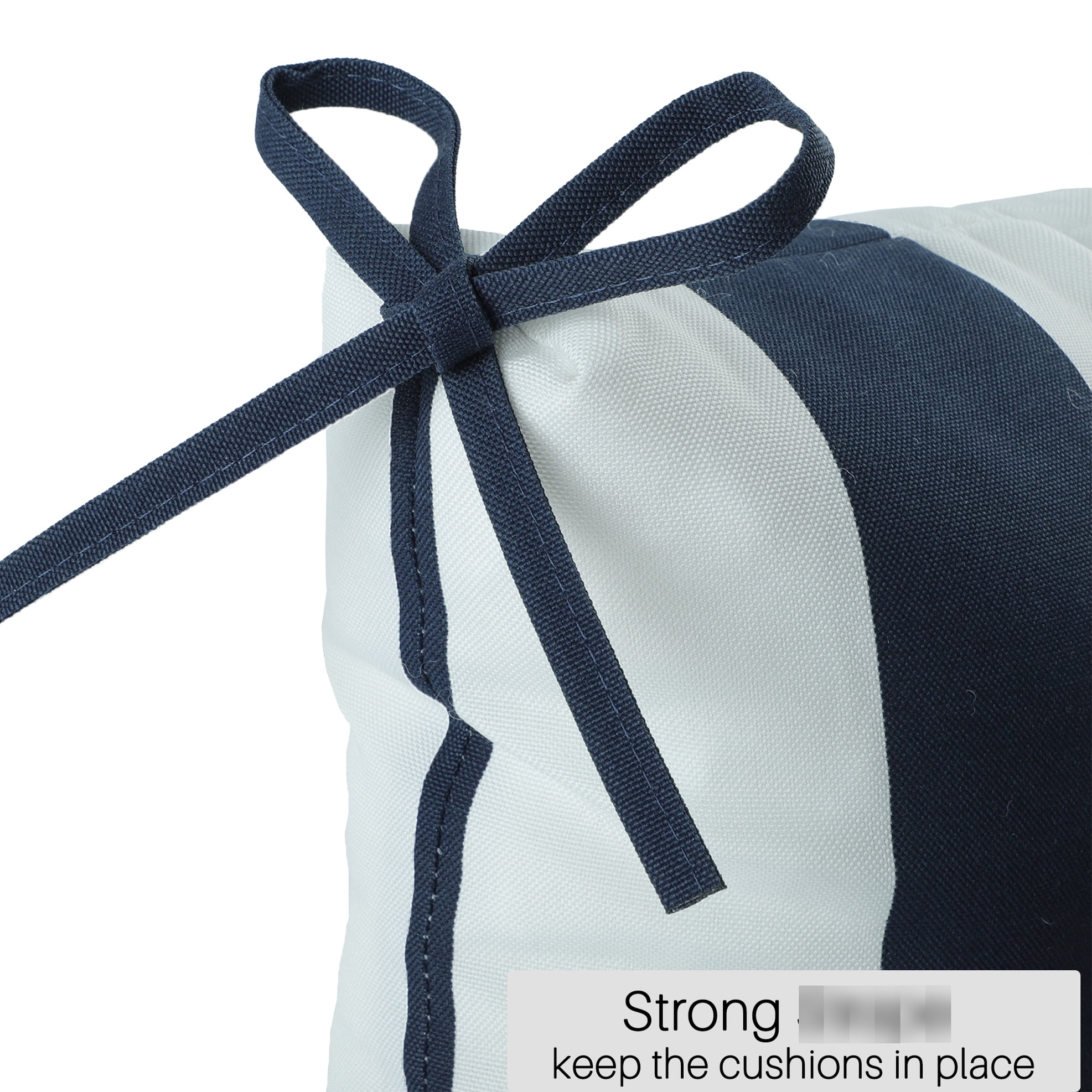 2 Pcs High Back Outdoor Chair Cushions, Waterproof & Fade-, 44''x22''x4'', Navy Blue/white, Stable Garden Cushions 2, Sun- Useful, 44x22x4 Inches, Practical Function