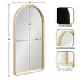 thumbnail image 2 of Kate and Laurel Talma Boho Tall Arched Wall Mirror, 20 x 36, Natural, Modern Arch Mirror with Solid Poplar Wood Frame and Rounded Frame Profile, 2 of 8
