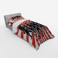 thumbnail image 3 of Ambesonne Japanese Bedding Set 4 Pcs, Samurai Ninja Retro, Queen, Red Black, 3 of 3