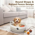 thumbnail image 6 of Dog Toy Basket, Toy Box and Bin for Dog Cat Storage, 13.5" X 11" X 5"(15L) Small Woven Rope Basket for Baby Storage, Closet, Living Room, White & Brown, 6 of 7