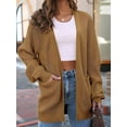 thumbnail image 4 of Womens Oversized Cardigan Soft Knit Cardigan Sweater with Pockets Camel S, 4 of 6