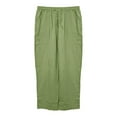 thumbnail image 3 of Stamzod Men's Pants Fashion Solid Color Summer Elastic Waist Straight Wide Leg Drawstring Sweatpants Casual Loose Vacation Beach Pants for Men Green XXXXL, 3 of 3