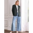 thumbnail image 2 of DARING DIVA Women's Plaid Blazer Notch Lapel Work Suit Jacket M Dark Grey, 2 of 6