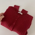 thumbnail image 1 of Chandail Col Rond en Fil Uni pour Femmes 2024 Hiver Nouveau Haut Rétro Ample Réduction d'Âge, 1 of 5