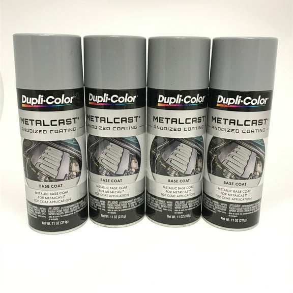 Duplicolor MC100 - 4 Pack Metalcast Bright Metal Coat Anodized Automotive Paint - 11 oz