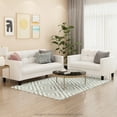thumbnail image 3 of Furinno Brive Contemporary Tufted Loveseat, White Faux Leather, 3 of 7