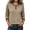 Khaki, variant on yillto Womens 3/4 Sleeve Tops Crewneck Button Dressy Casual Blouses Work Clothes Loose Fitting Tunic Top