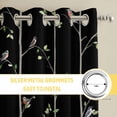 thumbnail image 6 of Sparrow Kitchen Curtains Window Panels, Spring Birds on The Branches Vintage Country Black Insulated Window Treatment Curtain, Grommet Curtains for Bedroom/Living Room/Bathroom, 2 Piece 52"Wx45"L, 6 of 8