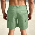 thumbnail image 4 of Nestiefly Mens Cargo Shorts Elastic Waist Cotton Shorts Relaxed Fit Casual Summer Hiking Shorts with Multi Pockets Mint Green 3XL, 4 of 5