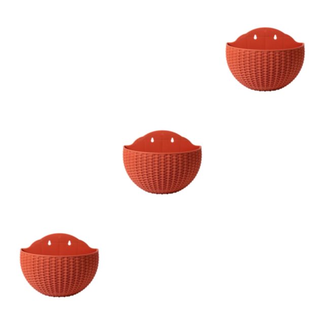 maskred Stylish And Durable Wall Plastic Pot For Easy Installation Easy To Install ABS Plastic Flowerpot Flower Pot Drainage Red 3Set