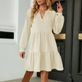 thumbnail image 4 of IROINNID Women Summer Tunic Dress V Neck Long Sleeve Casual Loose Flowy Swing Shift Dresses, 4 of 4