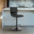 thumbnail image 2 of Bardot Adjustable Height Black Faux Leather Swivel Bar Stool, 2 of 6