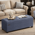 thumbnail image 2 of LEDREM Storage Ottoman Bench, 43" End of Bed Bench with Removable Cover, 660lb Capacity, for Living Room, Bedroom, Light Denim Blue, 2 of 9