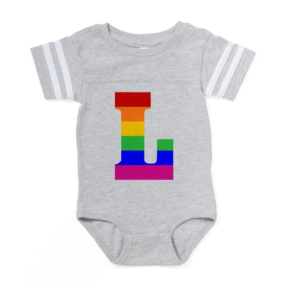 CafePress - Rainbow Letter L - Cute Infant Baby Football Bodysuit