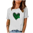 thumbnail image 1 of Blouses à Manches Courtes pour Femmes Mode Femme Col Rond Uni T-Shirt à Manches Courtes Imprimé Blouse Ample Hauts à Manches Courtes pour Femmes, 1 of 4
