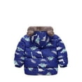 thumbnail image 4 of bbymog Girls Fashion Cute Bear Fleece Jacket Warm Zip up Girls Jacket with Hood Winter Baby Boy Clothes Blue 7 Years, 4 of 8