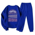 thumbnail image 3 of Trapstar Chandails Molletonnés à Col Rond pour Femmes Ensembles Manches Longues Graphiques Chandails Molletonnés pour Femmes Amples Trapstar Chandail à Enfiler de Style Rue Hip-hop + Pantalons de Survêtement Ensemble pour Femmes de 2 Vêtements Classiques pour Femmes (Bleu, M), 3 of 3