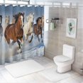 thumbnail image 7 of Chilfamy Horses Snow Running Pretty Shower Curtain 100% Polyester Fiber Chic Modern Bathroom Decor with Hooks 60x72, 7 of 7