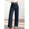 thumbnail image 6 of PRETTYGARDEN Women's High Waisted Dressy Casual Pants | Decoration Buckle,Front Seam Trousers with Pockets,Business Casual Outfits,Work Office Slacks,Daily Palazzo Pants All Season, 6 of 10