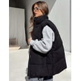 thumbnail image 3 of Women Sleeveless Warm Jackets Casual Stand Collar Puffer Vest Zip Up Quilted Jacket Winter Outerwear Coat, 3 of 6