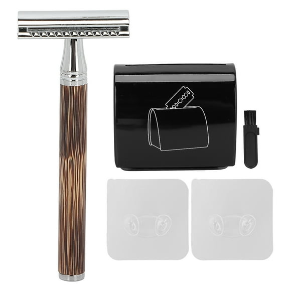 Mens Razor Set,Bamboo Silver Razor Manual Safety Razor Manual Shaver Set Unbeatable Value