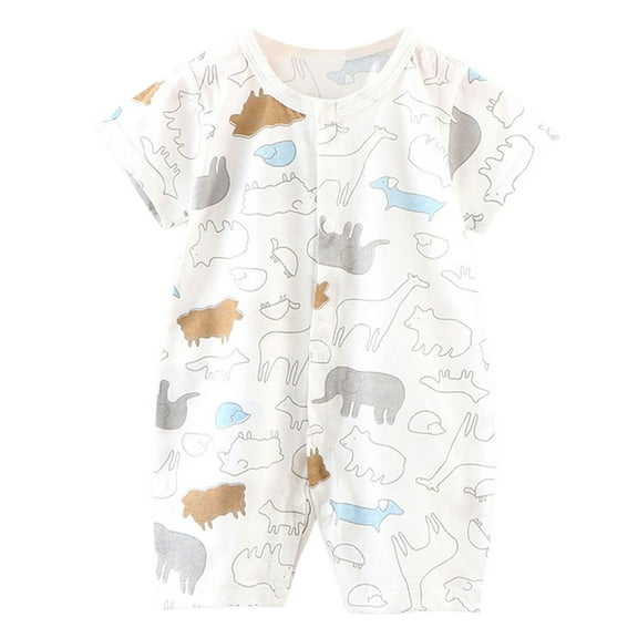 Unisex Baby Onsies Solid Baby Bodysuit Romper for 0-6 Months Infant Baby Suit Newborn Crawling Suit Short Sleeved Thin Coat Infant And Toddler Clothing Coat