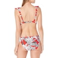 thumbnail image 3 of RACHEL RACHEL ROY Women's Red Floral Stretch Removable Cups Lined Ruffled Adjustable Moderate Coverage Island Getaway One Piece Swimsuit L, 3 of 3