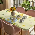 thumbnail image 3 of Yellow Lemons Table Cloths for 5 Foot Rectangle Tables, Cute Gnomes Summer Fruits Rustic Flowers Patio Waterproof Elastic Fitted Tablecloths, Washable Rectangular Table Cover for Camping, 3 of 8