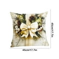 thumbnail image 3 of Suncoda Snowman Christmas Pillow Covers 18x18, White Linen Printed Christmas Decoration, 3D Printing Effect Christmas Throw Pillow Covers for Xmas, Party, Holiday, Christmas Ornaments, Home Couch, 3 of 6