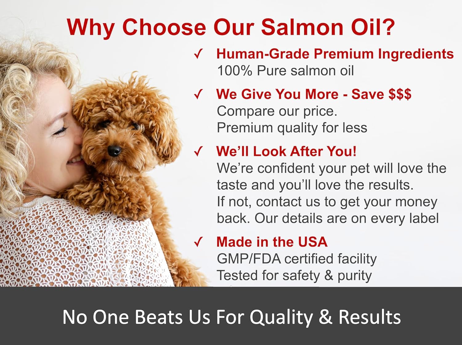 Finest for Pets Salmon Flavor Omega-3 Supplement Oils for Dogs & Cats, 32oz Bottle