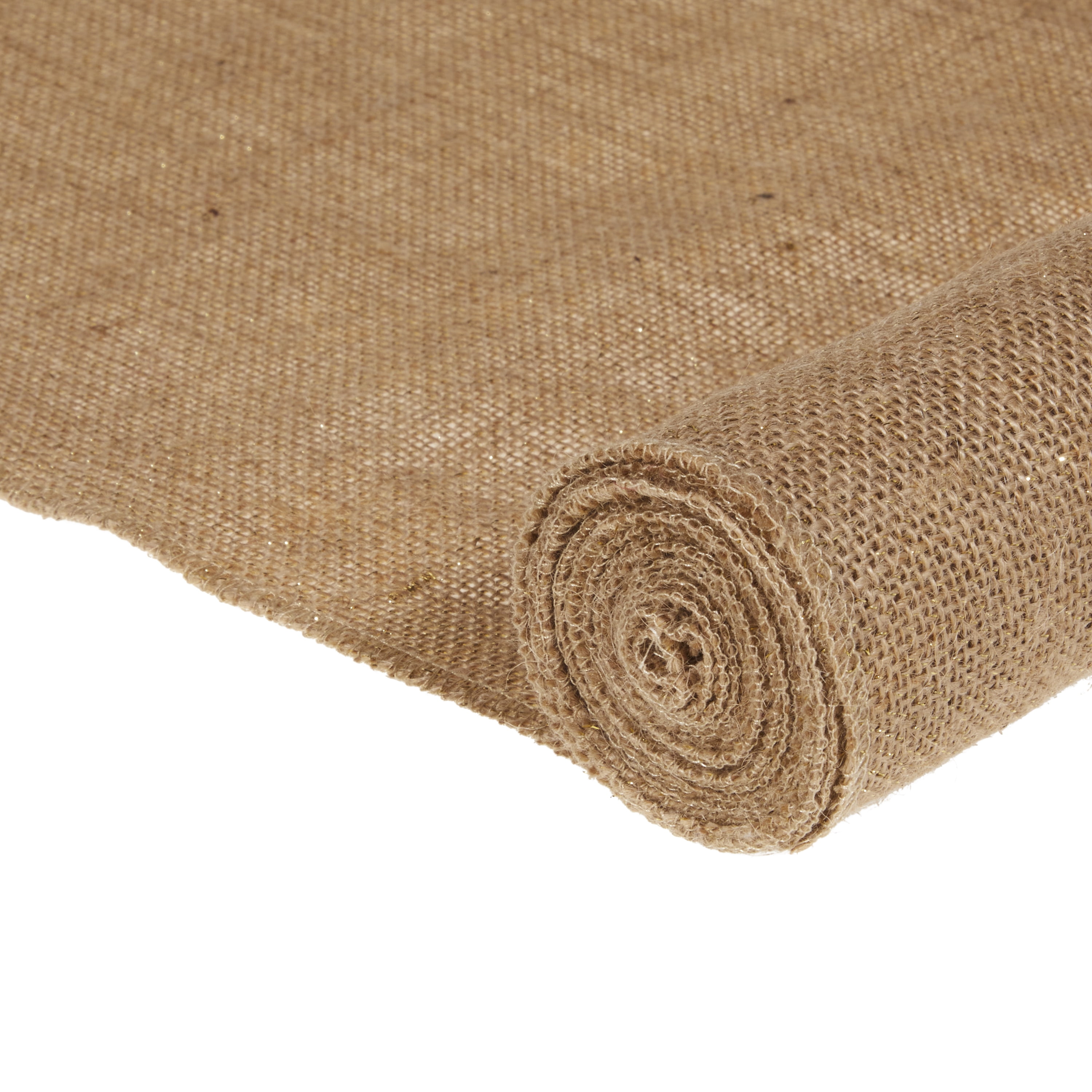 Love, Laugh, Craft Jute Burlap Table Runner Roll, Ribbon, 12"W x 3-Yards, Gold