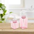 thumbnail image 4 of PAMINGONO 2Pcs Simple Stylish Pink Travel Bottle Mousse Bubble Flask Refillable Container, 4 of 7