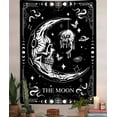 thumbnail image 2 of Gothic Tarot Moon Tapestry, Trippy Witchy Black and White Skull Snake Tapestry Wall Hanging for Bedroom, Goth Satanic Spooky Tapestries Poster Blanket College Dorm Home Decor 40X60Inches, 2 of 3