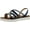 Blue, variant on FALLON-02 Womens Open Toe Cushioned Strappy Low Platform Sandals, Black, 7